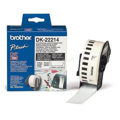 BROTHER DK-22212 fehér alapon fekete folytonos papír címke tekercsben 12mm (30.48m)
