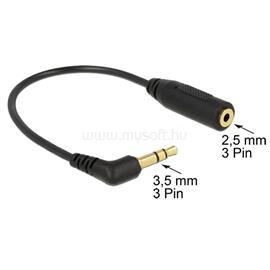 DELOCK kábel Audio Stereo jack 3.5mm 3 pin male 90 fokos to Stereo jack 2.5mm 3 pin female DL65675 small