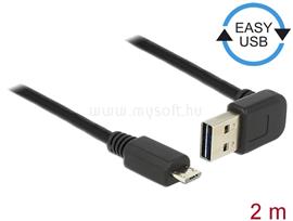 DELOCK EASY-USB 2.0-s A típusú dugó, ívelt felfelé / lefelé > USB 2.0-s Micro-B-típusú dugó kábel 2 m DL83536 small
