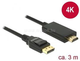 DELOCK kábel Displayport 1.2 male to HDMI male 4K passzív, 3m, fekete DL85318 small