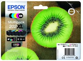 EPSON 202XL Eredeti fekete/foto fekete/cián/bíbor/sárga Kiwi Claria Premium nagy kapacitású multipakk tintapatronok(1x500 oldal/1x800 oldal/3x650 oldal) C13T02G74010 small