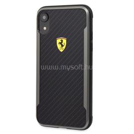 FERRARI SF Racing Shield Iphone XR nyomott karbon hatású fekete tok FESPCHCI61CBBK small