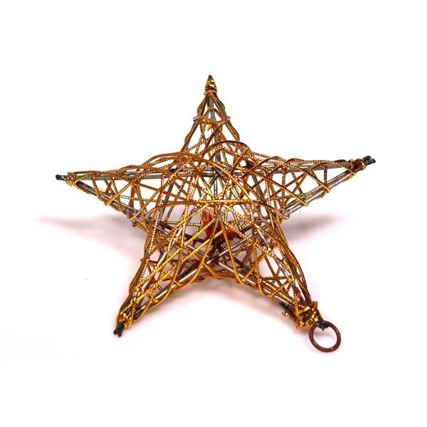 IRIS Csillag alakú 15cm/arany színű festett fém dekoráció