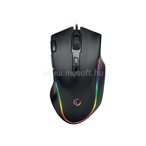 RAMPAGE SMX-G72 GREEDY RGB gamer vezetékes egér (4800DPI, 8 gomb, makro, RGB LED, 1,7M kábel, fekete)