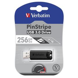 VERBATIM Pen Drive 256GB PinStripe USB 3.0 fekete (49320) VERBATIM_49320 small