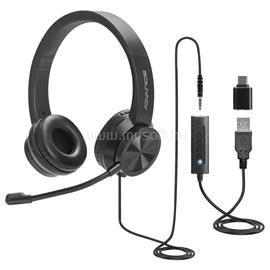 ADVANCE SMARTPHONICS 750 vezetékes headset (3,5mm Jack/USB, 1,9m kábel, fekete) MIC-U750 small