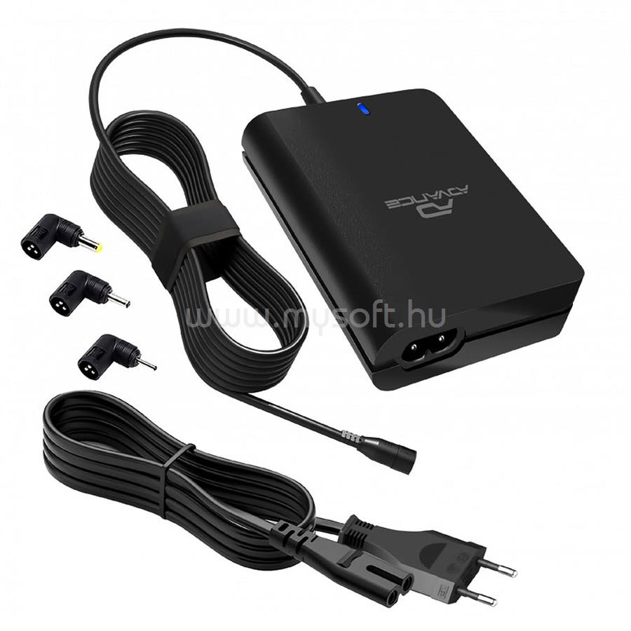 ADVANCE Universal Charger for ASUS Laptops notebook töltő (90W, 4 csatlakozó, automata feszültség érzékelés, fekete)