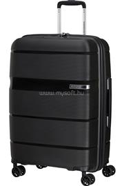 AMERICAN TOURISTER LINEX SPINNER TSA közepes méretű bőrönd 66/24 cm (élénk fekete) 128454-1895 small