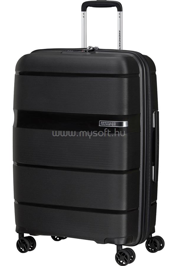 AMERICAN TOURISTER LINEX SPINNER TSA közepes méretű bőrönd 66/24 cm (élénk fekete)