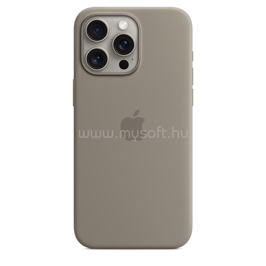 APPLE MagSafe-rögzítésű iPhone 15 Pro Max szilikontok (agyag)