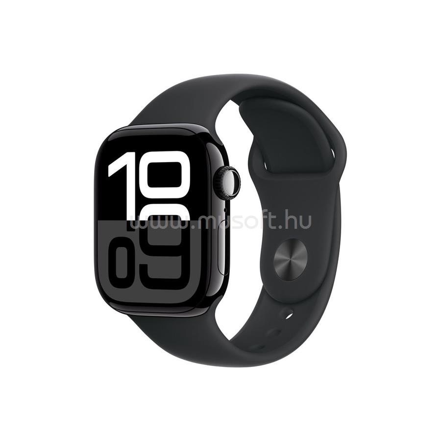 APPLE Watch Series 10 GPS (42mm) kozmoszfekete alumíniumtok, fekete sportszíj (S/M)