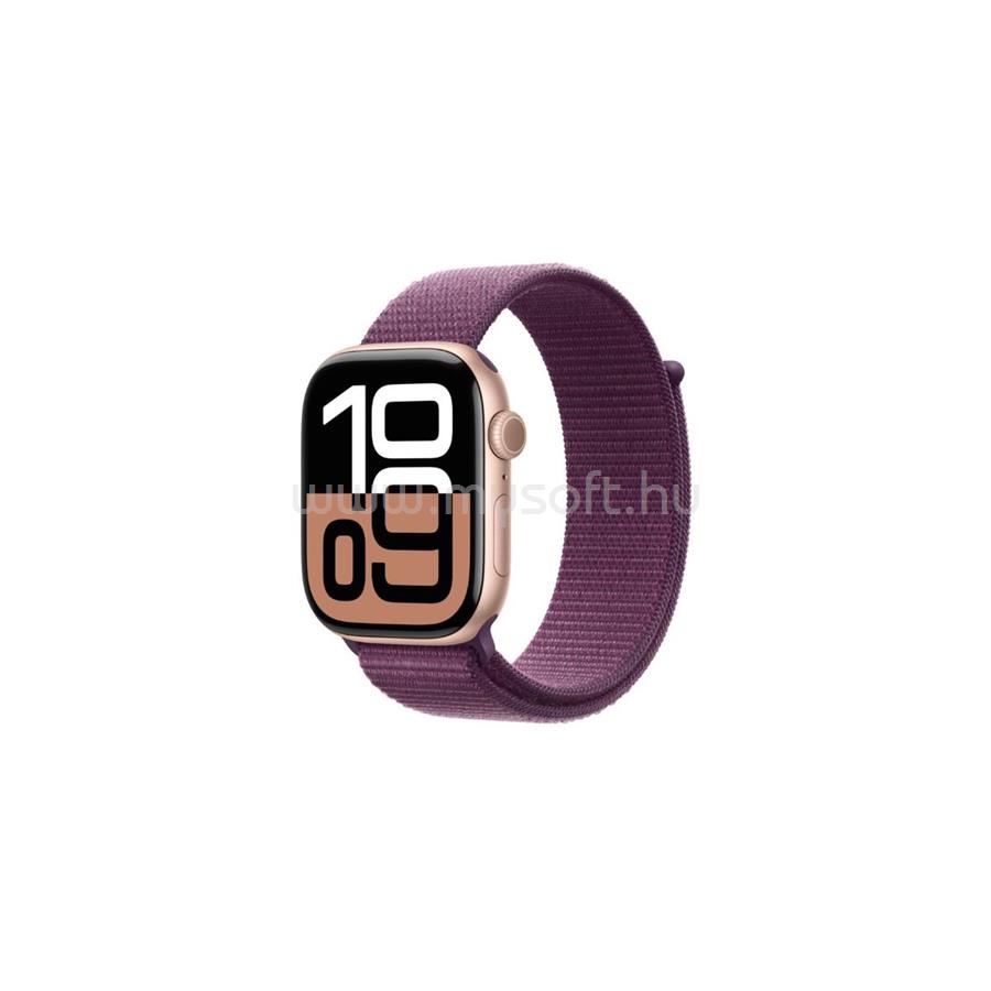 APPLE Watch Series 10 GPS (46mm) rozéarany alumíniumtok, szilva sportszíj 