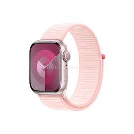 APPLE Watch Series 9 GPS (41mm) rózsaszín alumínium tok, világos rózsaszín sportpánt okosóra MR953QH/A small