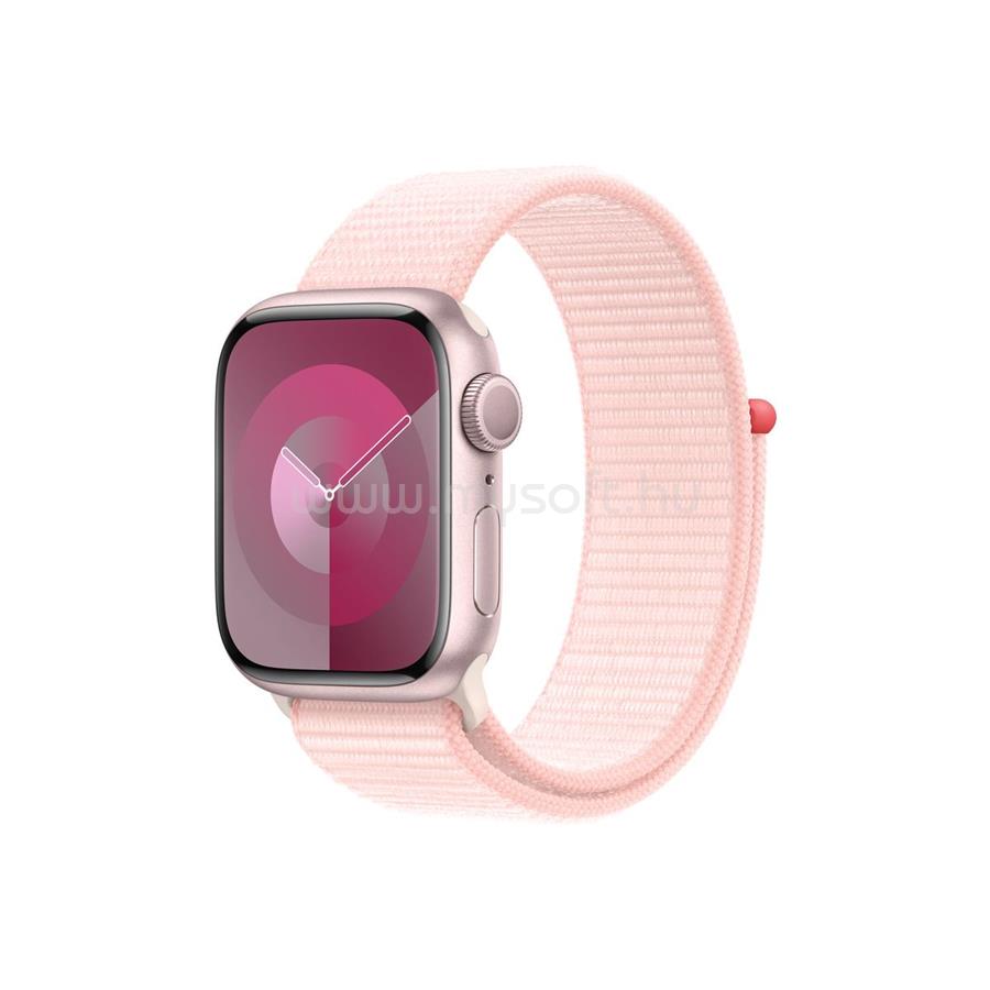 APPLE Watch Series 9 GPS (41mm) rózsaszín alumínium tok, világos rózsaszín sportpánt okosóra