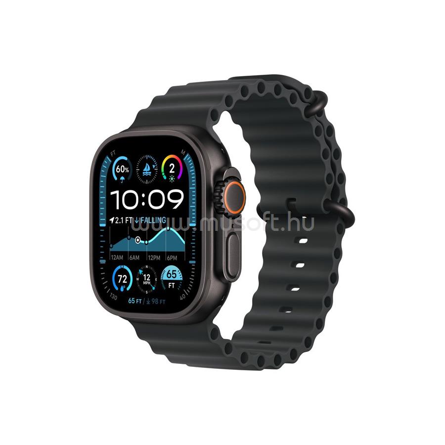 APPLE Watch Ultra 2 GPS + Cellular (49mm) fekete titánium tok, fekete óceán szíj