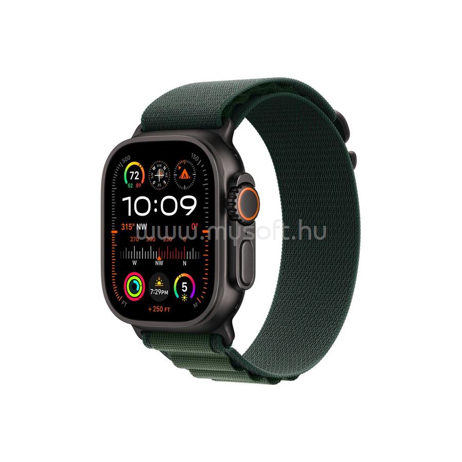 APPLE Watch Ultra 2 GPS + Cellular (49mm) fekete titánium tok, sötétzöld alpesi pánt (M)