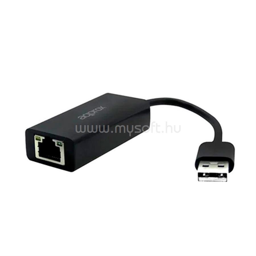 APPROX Kábel átalakító - USB3.0 to RJ45 (10/100/1000) Fekete