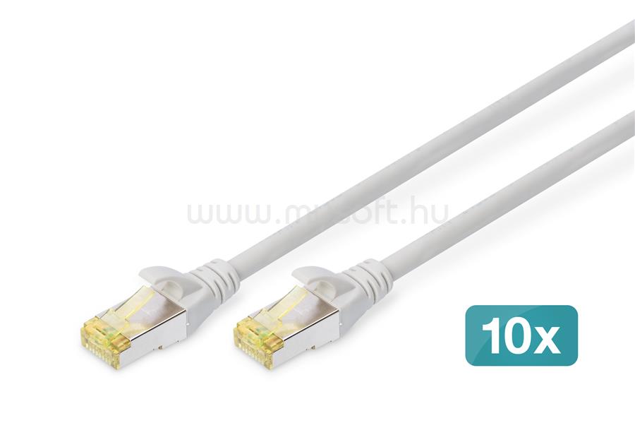 ASSMANN Digitus DK-1644-A-005-10 hálózati kábel Szürke 0,5 M Cat6a S/FTP (S-STP) (10 db)