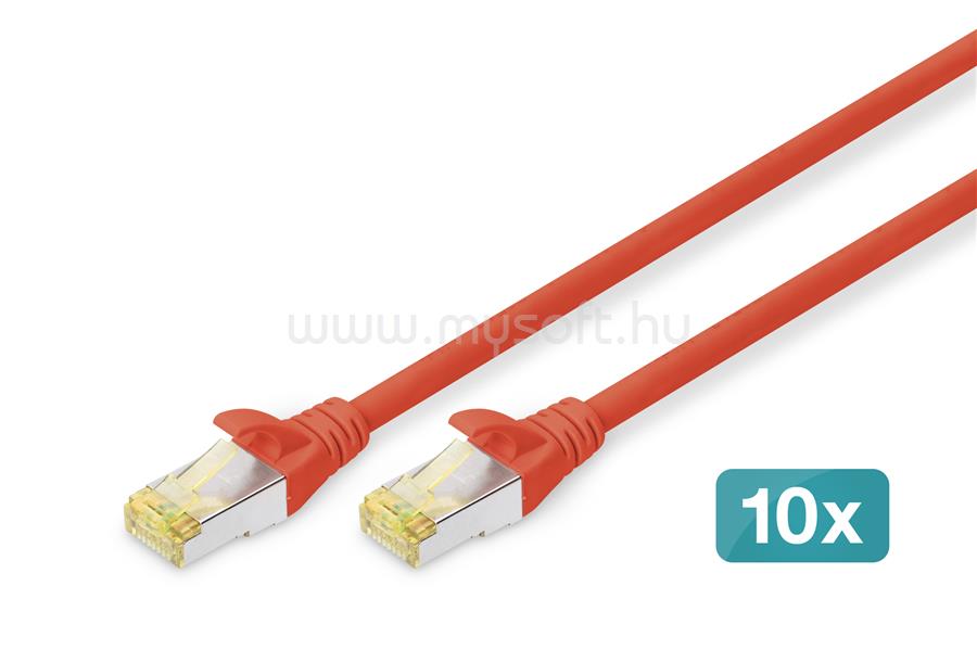 ASSMANN Digitus DK-1644-A-010-R-10 hálózati kábel Vörös 1 M Cat6a S/FTP (S-STP) (10 db)