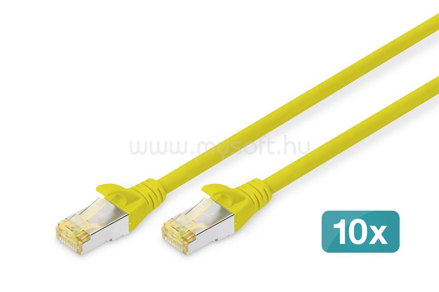 ASSMANN Digitus DK-1644-A-010-Y-10 hálózati kábel Sárga 1 M Cat6a S/FTP (S-STP) (10 db)