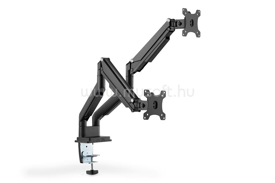 ASSMANN DIGITUS Universal Dual Monitor Mount with Gas Spring and Clamp Mount 15" to 32" (VESA 75 / 100) / up to 2x9 kg