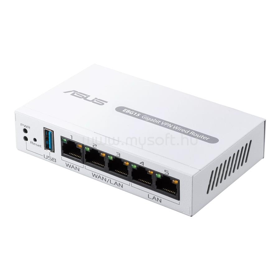 ASUS EBG15 ExpertWiFi vezetékes VPN Router 1xWAN(1000Mbps) + 2xWAN/LAN(1000Mbps) +  2xLAN(1000Mbps) + 1xUSB