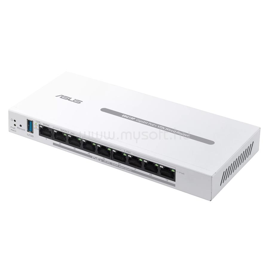 ASUS EBG19P ExpertWiFi vezetékes VPN Router 1xWAN(1000Mbps) + 2xWAN/LAN(1000Mbps POE) +  6xLAN(1000Mbps POE) + 1xUSB