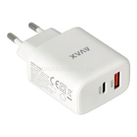 AVAX CH360 SPEEDY 65W GaN USB A (QC)+Type C (PD3.0) fehér hálózati töltő AVAX_CH360 small