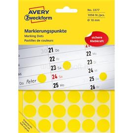 AVERY 3377 18mm 1056db-os sárga jelölőpont AVERY_3377 small