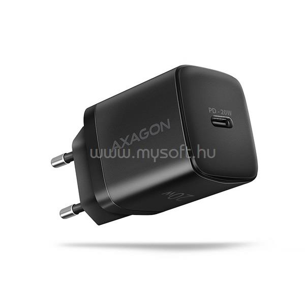 AXAGON ACU-PD20 20W PD 3.0 QC Type-C fekete hálózati töltő