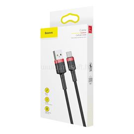 BASEUS Cafule USB-C kábel CATKLF-B91, 3A, 1m, piros-fekete BAS278219 small