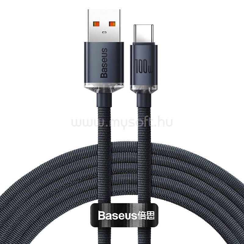 BASEUS Crystal Shine Series USB-C kábel CAJY000401, 100W, 1.2m, fekete