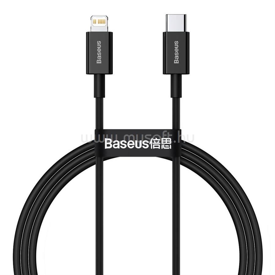 BASEUS Superior USB-C --> Lightning töltőkábel 20 W PD 1m (fekete)