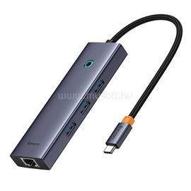 BASEUS UltraJoy 6 az 1-ben USB-C - HDMI4K@30Hz1+3xUSB 3.0+PD+RJ45 Hub (szürke) B00052802811-00 small