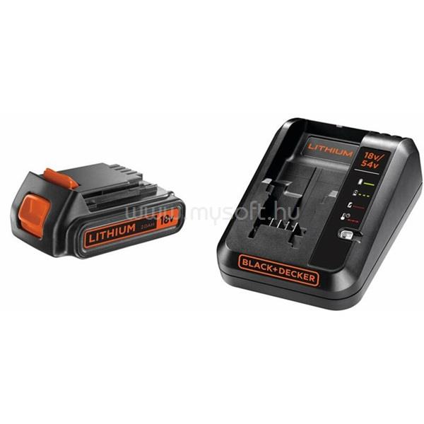 BLACK AND DECKER Black & Decker BDC2A20-QW 18V: 1 x 2A töltő + 1 x 18V 2 Ah Li-Ion akku kezdő készlet