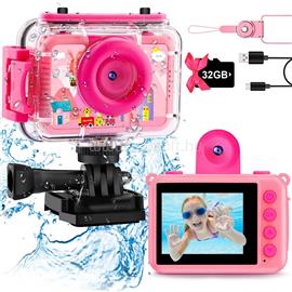 BLACKBIRD gyerek kamera és digitális fényképezőgép vízálló (rózsaszín) BH1537 small