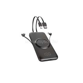 BLACKBIRD P1 10000mAh powerbank digitális kijelző, USB + Type-C + Micro-USB + Lighning csatlakozó (fekete) BH1551 small
