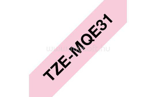 BROTHER TZe-MQE31 Pasztell rózsaszín alapon fekete szalag 12 mm széles (4m)