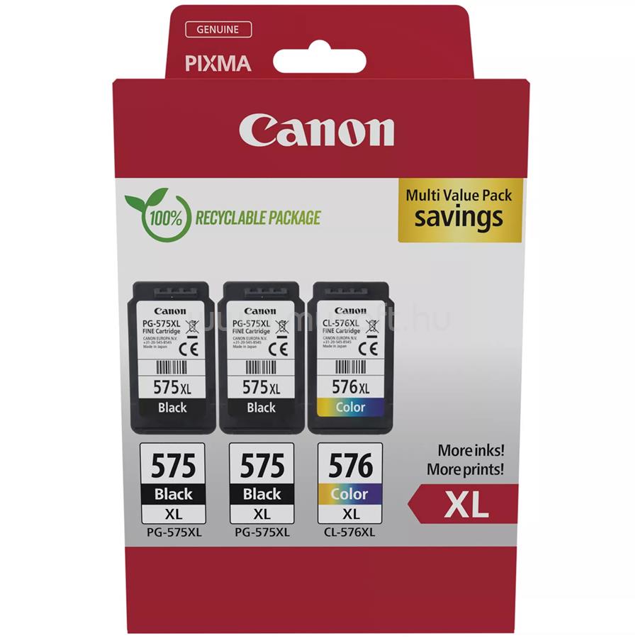 CANON Patron 2x PG-575XL/ CL-576XL Fekete/Színes multipakk (2x400 oldal/ 300 oldal)