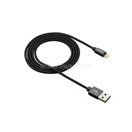 CANYON Töltőkábel, USB - LTG, Apple kompatibilis, Szövetborítás, 1m, fekete - CNS-MFIC3B CNS-MFIC3B small