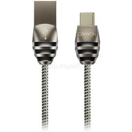 CANYON UC-5 Type C USB 2.0 standard cable, Power & Data output, 5V 2A, OD 3.5mm, metallic Jacket, 1m, gun color, 0.04kg CNS-USBC5DG small