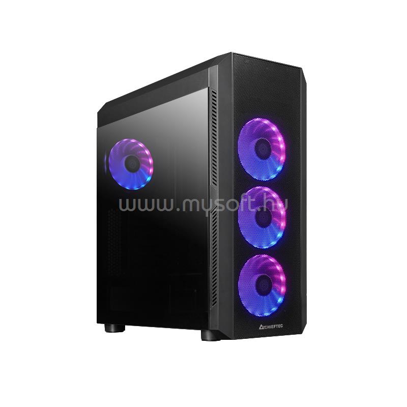 CHIEFTEC GL-04B-OP Gaming Scorpion 4 A-RGB Fekete (Táp nélküli) ablakos ATX ház