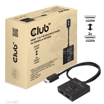 CLUB3D HDMI 2-in-1 Bi-directional Switch for 8K60Hz or 4K120Hz