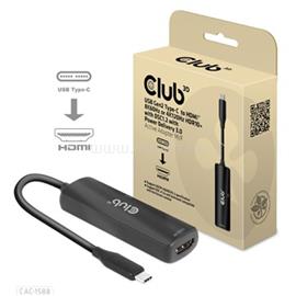 CLUB3D USB Gen2 Type-C to HDMI 8K60Hz or 4K120Hz HDR10+ with DSC1.2 with Power Delivery 3.0 Active Adapter M/F CAC-1588 small