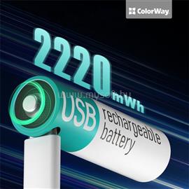 COLORWAY AA újratölhető elem, USB-C 2200 mAh 1.5B (Li-Polymer) (2pc.) (CW-UBAA-10) CW-UBAA-10 small