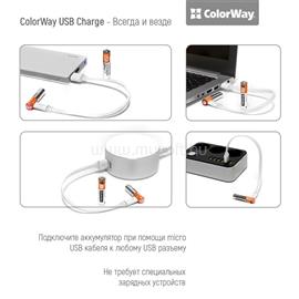 COLORWAY AAA elem, CW-UBAAA-01 Rechargeable Battery micro USB 400 mAh 1.5V (2pcs.) CW-UBAAA-01 small