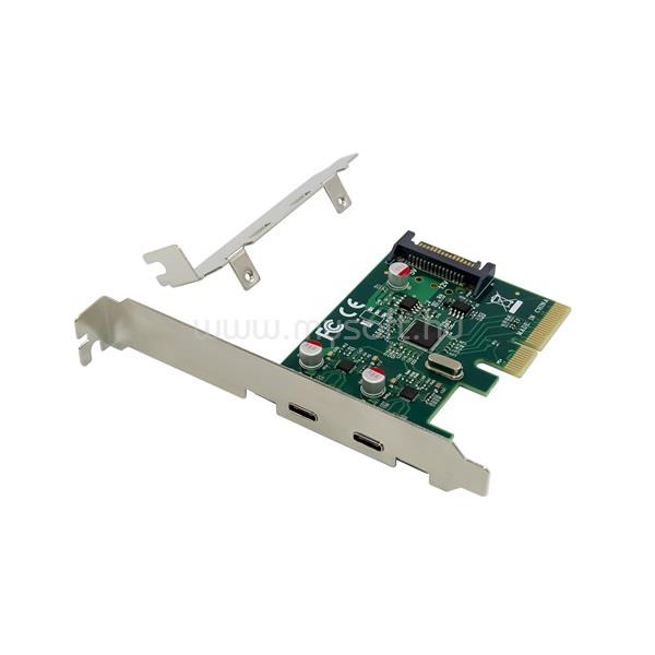 CONCEPTRONIC Bővítőkártya - EMRICK07G (PCIe x4 to 2x USB-C 3.2 Gen2, Táp: 15pin SATA)