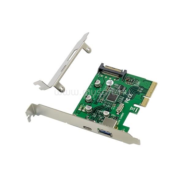 CONCEPTRONIC Bővítőkártya - EMRICK09G (PCIe x4 to USB-A 3.0+USB-C 3.2 Gen2, Táp: 15pin SATA