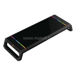 CONCEPTRONIC Monitor állvány - THORNE01B (állítható RGB, 4x USB2.0, beépített fiók, összecsukható, Max.: 10kg, fekete) THORNE01B small