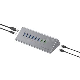 CONCEPTRONIC USB Hub - HUBBIES18G (10 port, USB-A/C to 2x USB-C+8x USB-A, külső táp, szürke) HUBBIES18G small